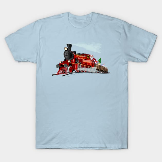 cartoon Santa Express T-Shirt by Mechanik